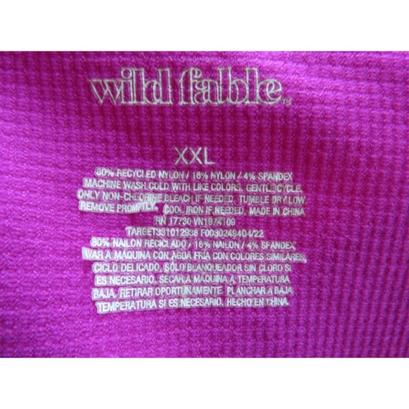 Wild Fable Women's Fuchsia Ribbed Deep V Neck Cropped Fitted Top Size XXL - Picture 8 of 9